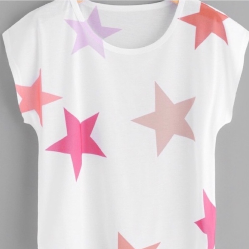 Starry Dolman Style Short Sleeve Shirt